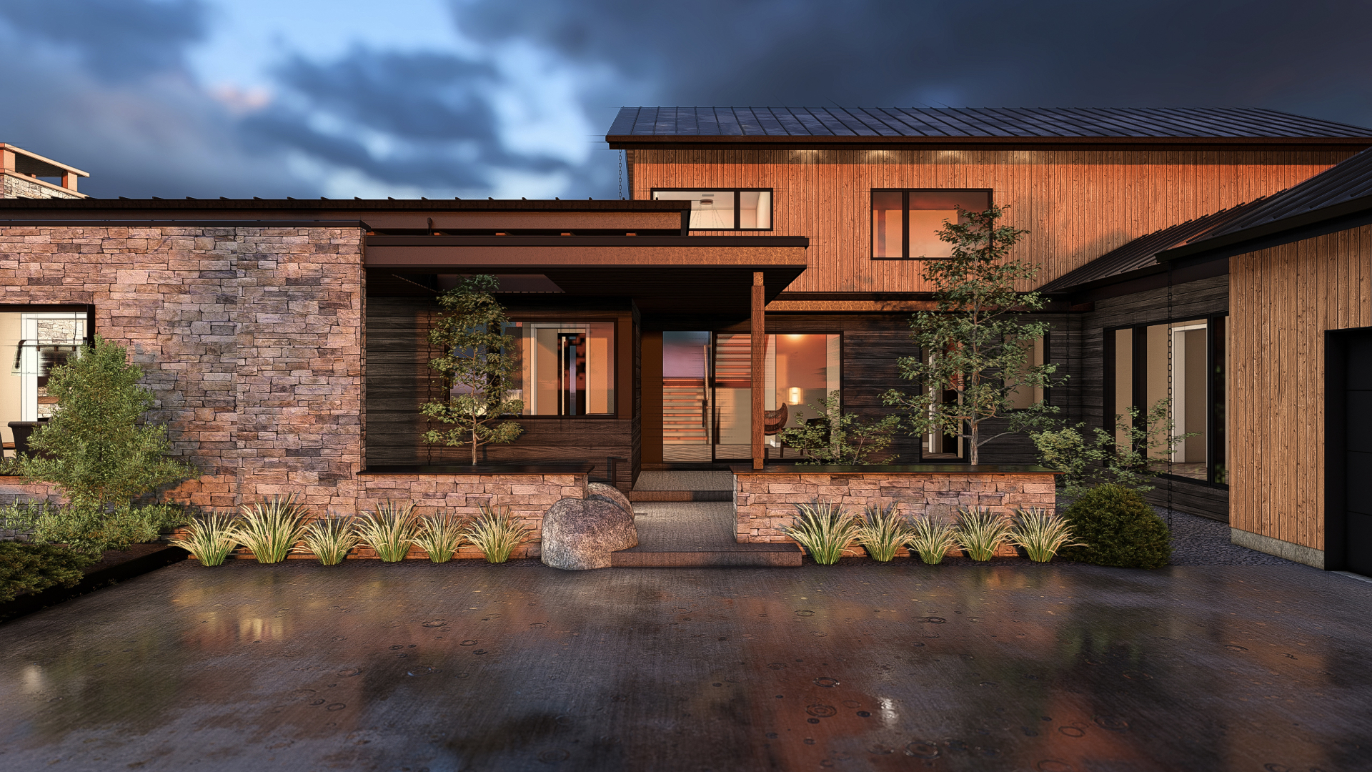 Architect-driven custom luxury home rendering