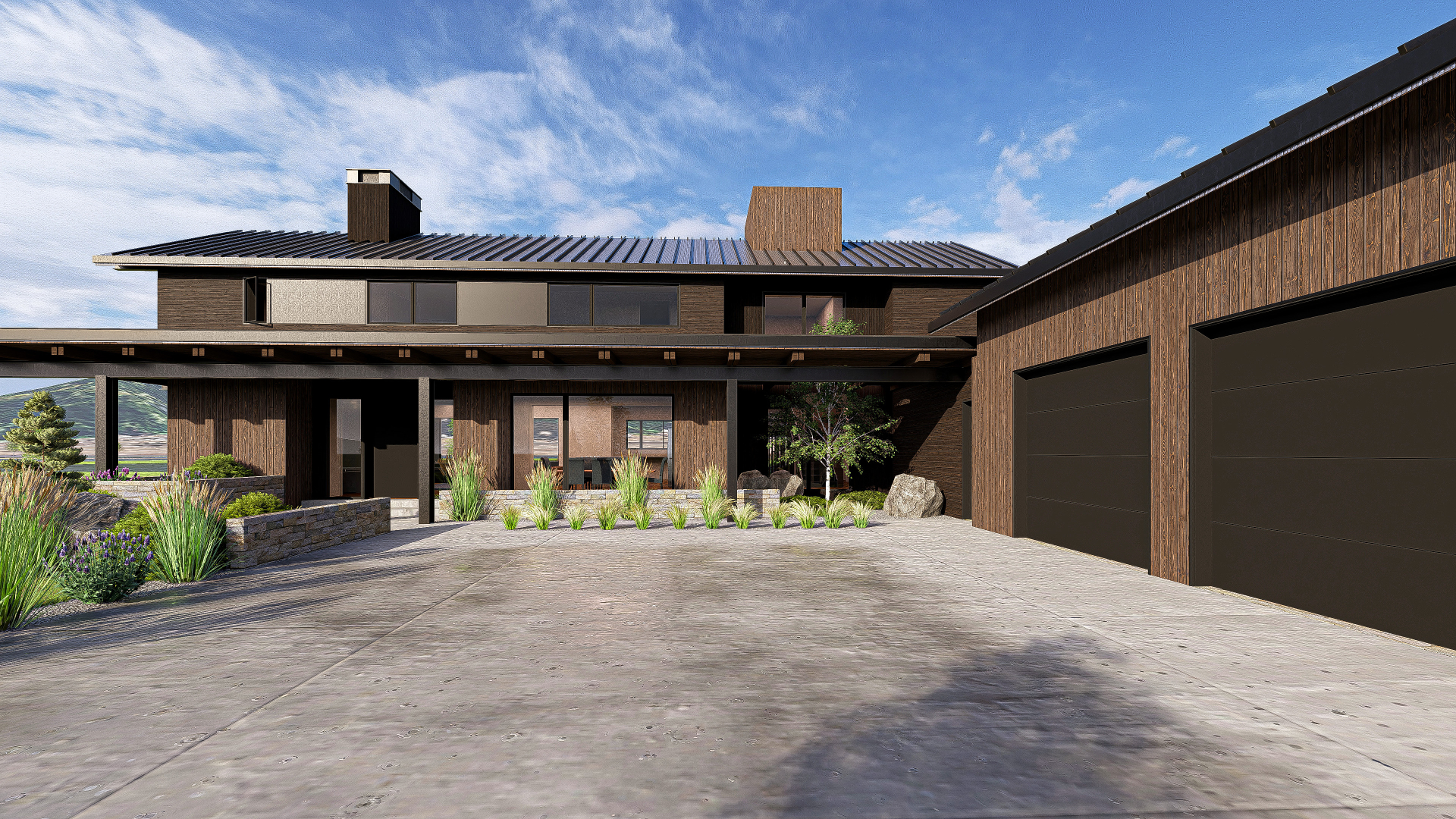Mountain modern home built with SIP construction